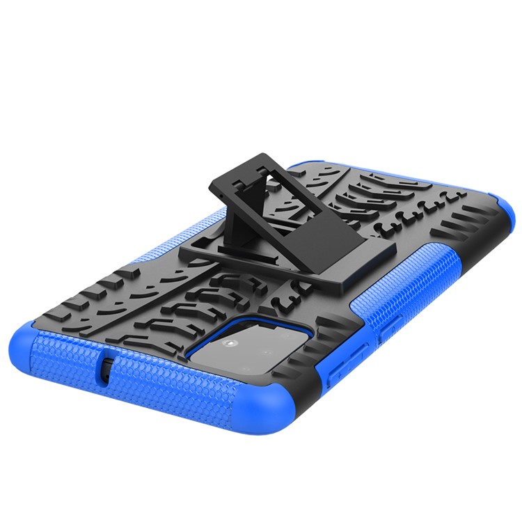 Anti-slip PC + TPU Hybrid Case with Kickstand for Samsung Galaxy A71 - Blue-6