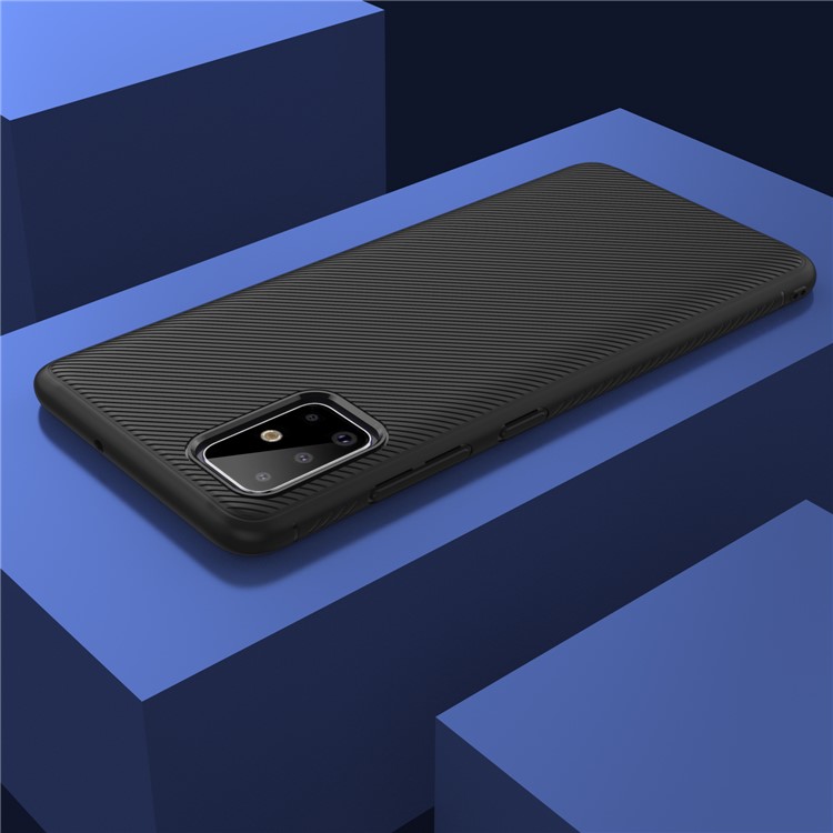 LENUO Twill Texture TPU Protective Phone Cover for Samsung Galaxy A71 - Black-7