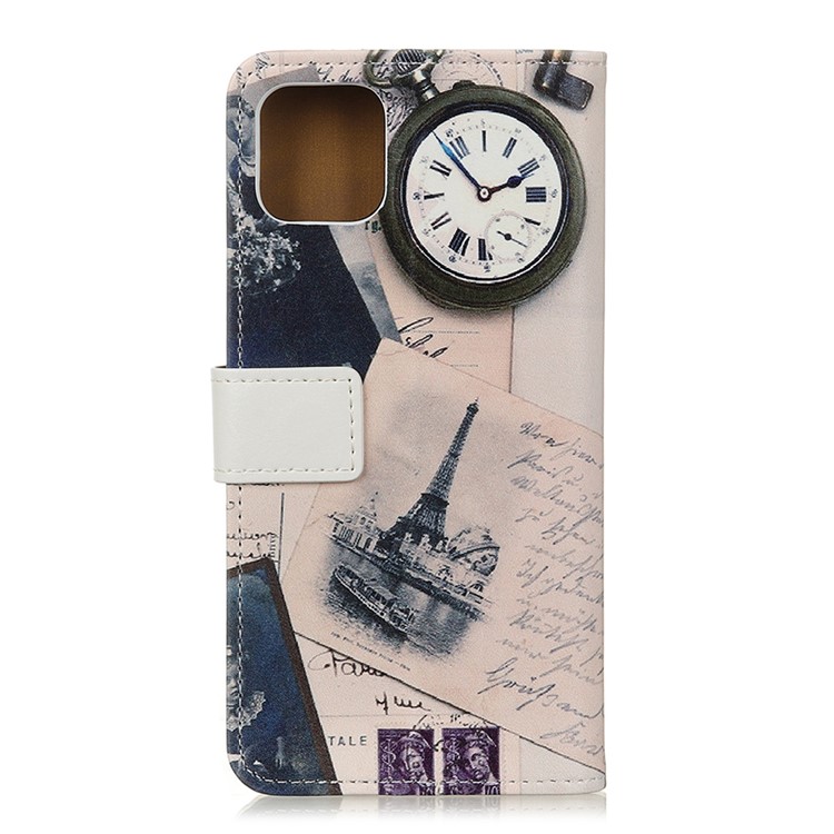 Pattern Printing PU Leather Wallet Stand Phone Cover for Samsung Galaxy A91/S10 Lite - Eiffel Tower and Letters-3