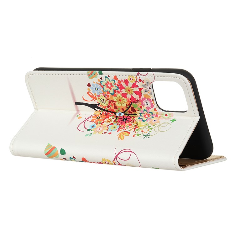 Pattern Printing PU Leather Wallet Stand Phone Cover for Samsung Galaxy A91/S10 Lite - Colorful Tree-3