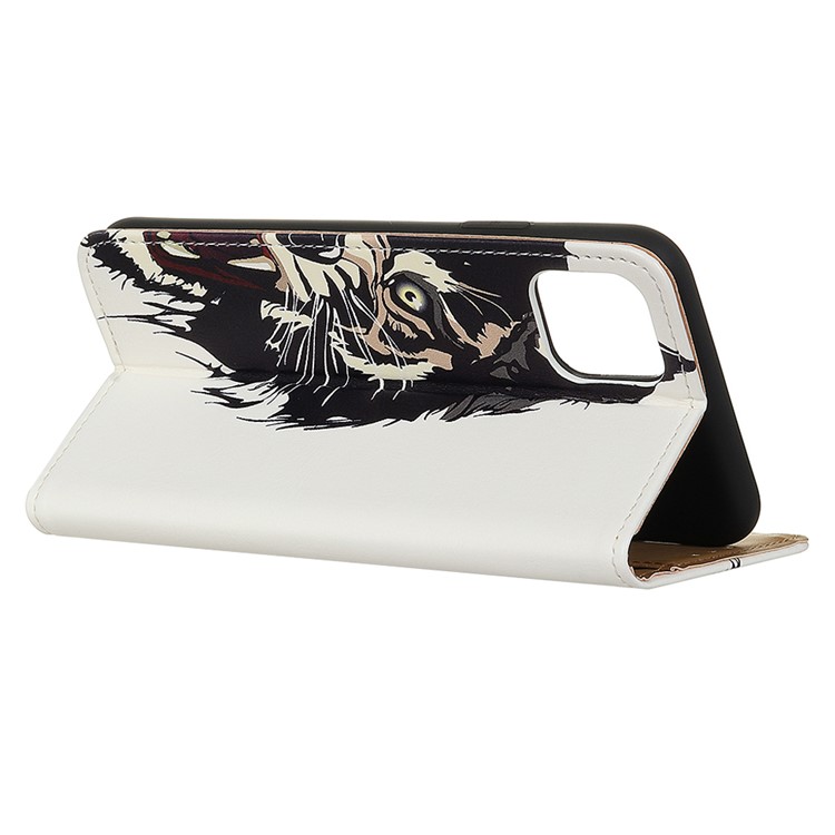 Pattern Printing PU Leather Wallet Stand Phone Cover for Samsung Galaxy A91/S10 Lite - Tiger Face-3
