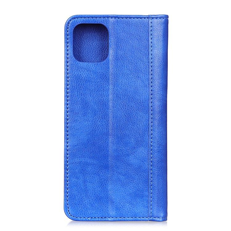 Auto-absorbed Litchi Skin Wallet Stand Leather Case for Samsung Galaxy A91/S10 Lite - Blue-3