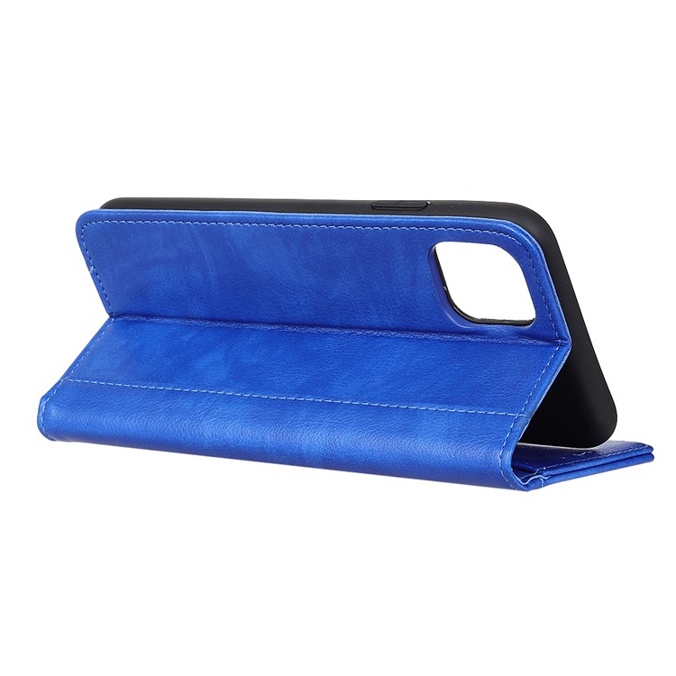 Auto-absorbed Litchi Skin Wallet Stand Leather Case for Samsung Galaxy A91/S10 Lite - Blue-4