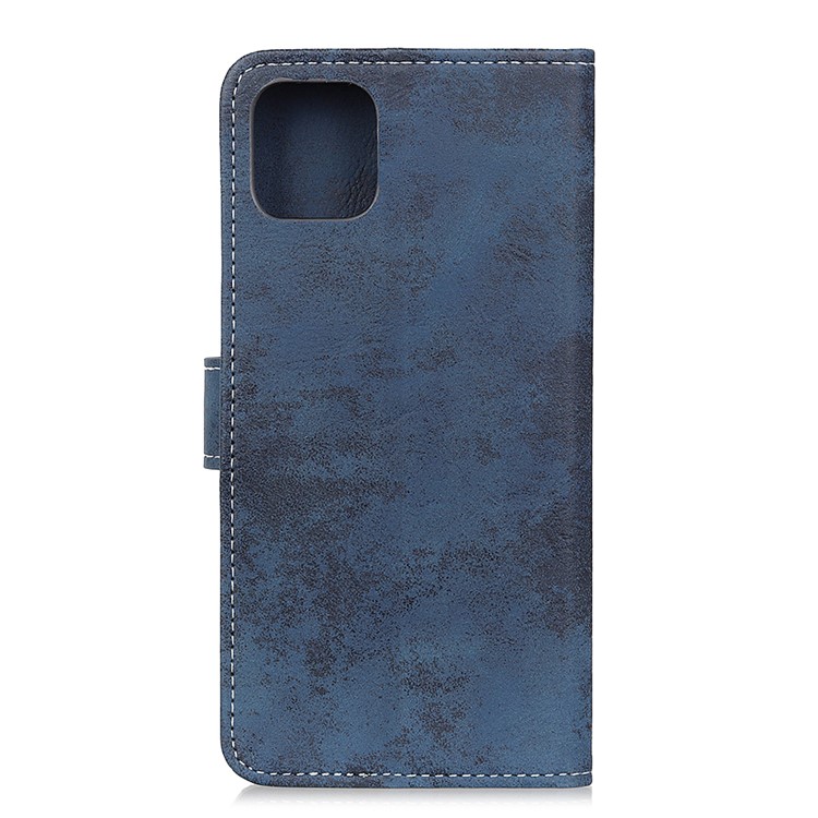 Vintage Style Leather Wallet Stand Phone Case for Samsung Galaxy A91 / S10 Lite - Blue-3