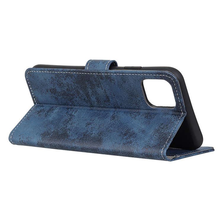 Vintage Style Leather Wallet Stand Phone Case for Samsung Galaxy A91 / S10 Lite - Blue-4
