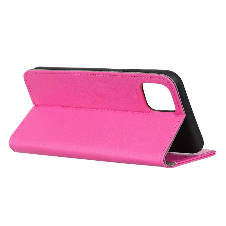 Litchi Texture Leather Cell Phone Protective Case for Samsung Galaxy A91/S10 Lite - Rose-4