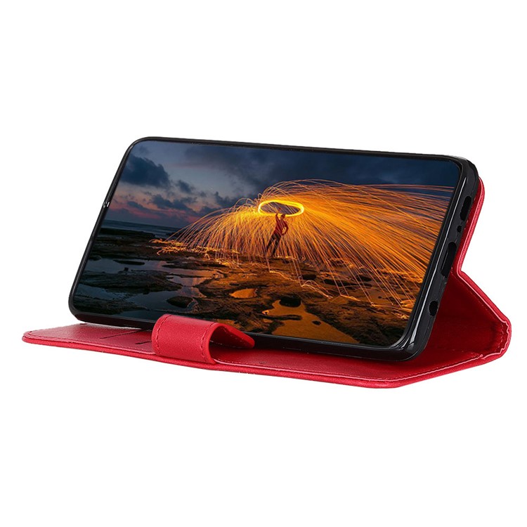 Wallet Stand Leather Cell Phone Case for Samsung Galaxy A91/S10 Lite - Red-3