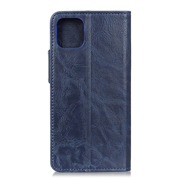 S-Shaped Crazy Horse Texture PU Leather Stand Protective Case for Samsung Galaxy A91 / S10 Lite - Blue-3