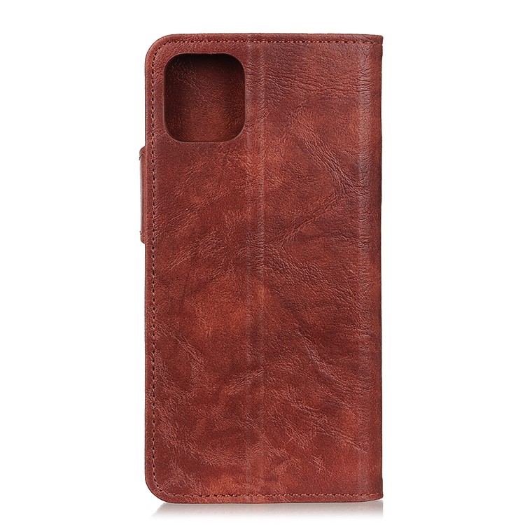 S-Shaped Crazy Horse Texture PU Leather Stand Protective Case for Samsung Galaxy A91 / S10 Lite - Brown-3