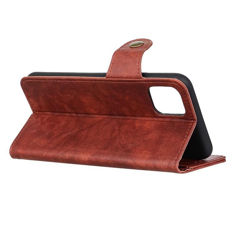 S-Shaped Crazy Horse Texture PU Leather Stand Protective Case for Samsung Galaxy A91 / S10 Lite - Brown-4