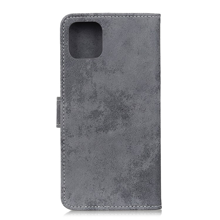 Vintage Style Leather Wallet Stand Phone Case for Samsung Galaxy A81 / Note 10 Lite - Grey-3