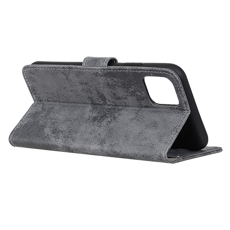 Vintage Style Leather Wallet Stand Phone Case for Samsung Galaxy A81 / Note 10 Lite - Grey-4