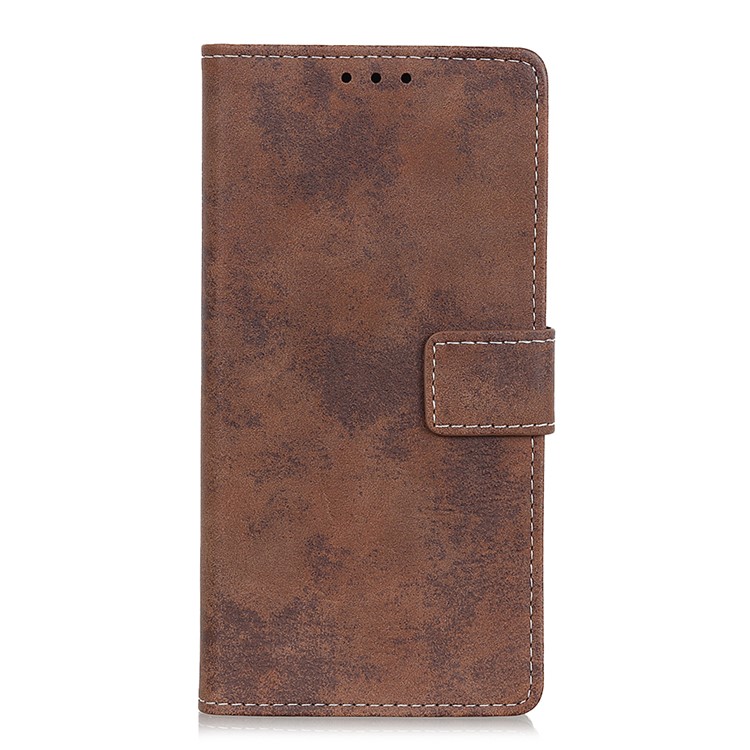 Vintage Style Leather Wallet Stand Phone Case for Samsung Galaxy A81 / Note 10 Lite - Brown-2