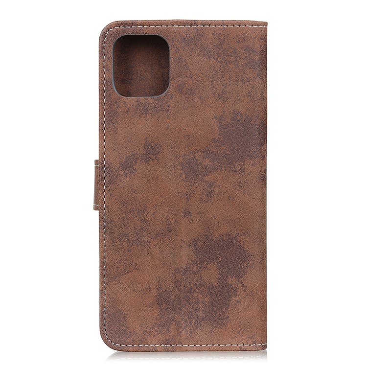 Vintage Style Leather Wallet Stand Phone Case for Samsung Galaxy A81 / Note 10 Lite - Brown-3