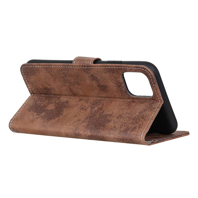 Vintage Style Leather Wallet Stand Phone Case for Samsung Galaxy A81 / Note 10 Lite - Brown-4