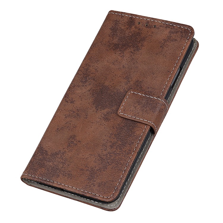 Vintage Style Leather Wallet Stand Phone Case for Samsung Galaxy A81 / Note 10 Lite - Brown-7