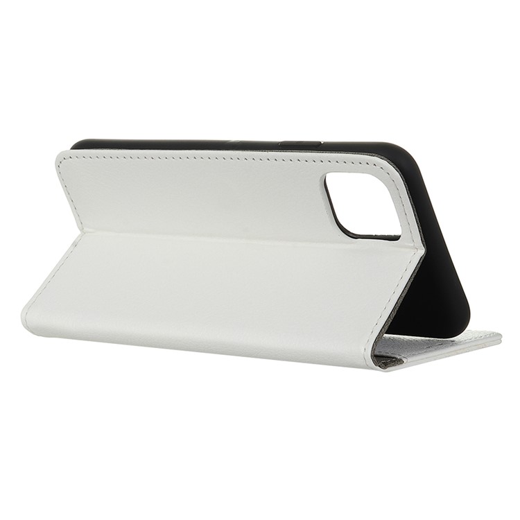 Litchi Grain Wallet Stand Leather Casing Shell for Samsung Galaxy A81/Note 10 Lite - White-4