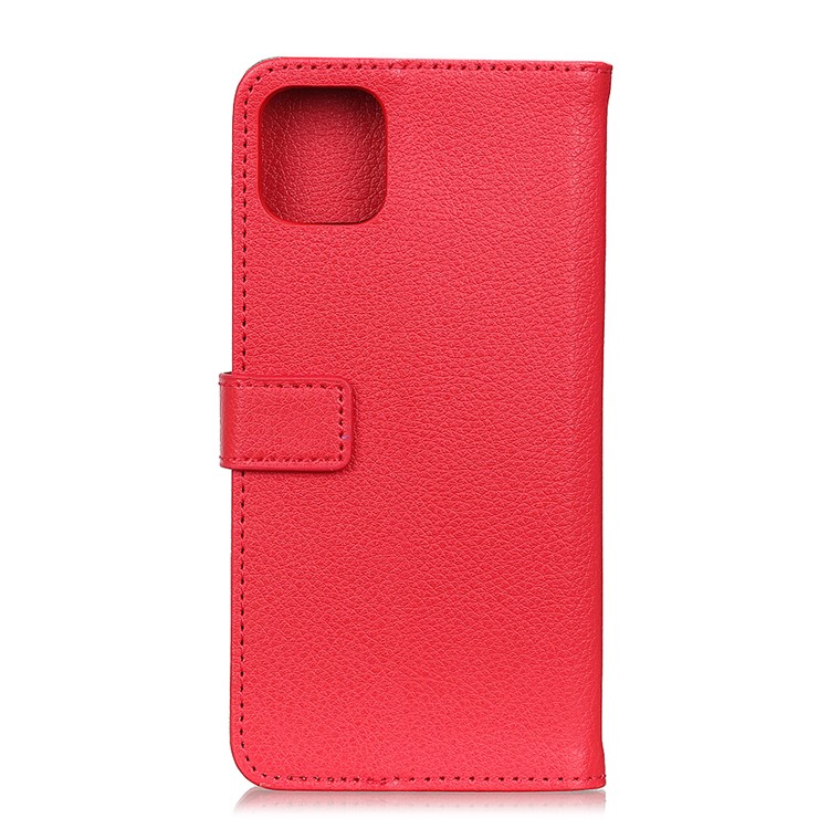Litchi Grain Wallet Stand Leather Casing Shell for Samsung Galaxy A81/Note 10 Lite - Red-3