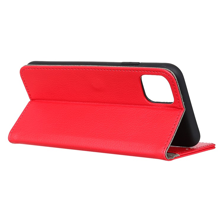 Litchi Grain Wallet Stand Leather Casing Shell for Samsung Galaxy A81/Note 10 Lite - Red-4