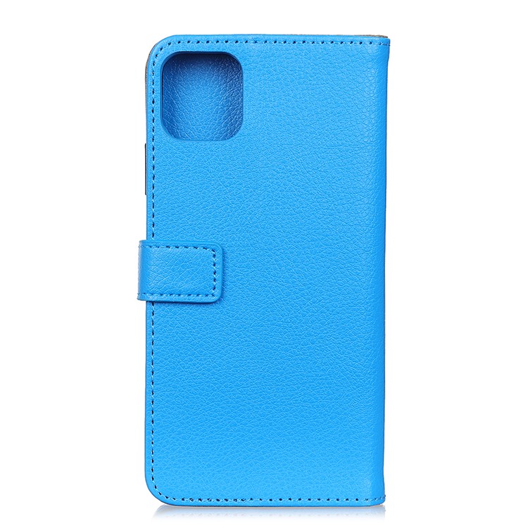 Litchi Grain Wallet Stand Leather Casing Shell for Samsung Galaxy A81/Note 10 Lite - Blue-3