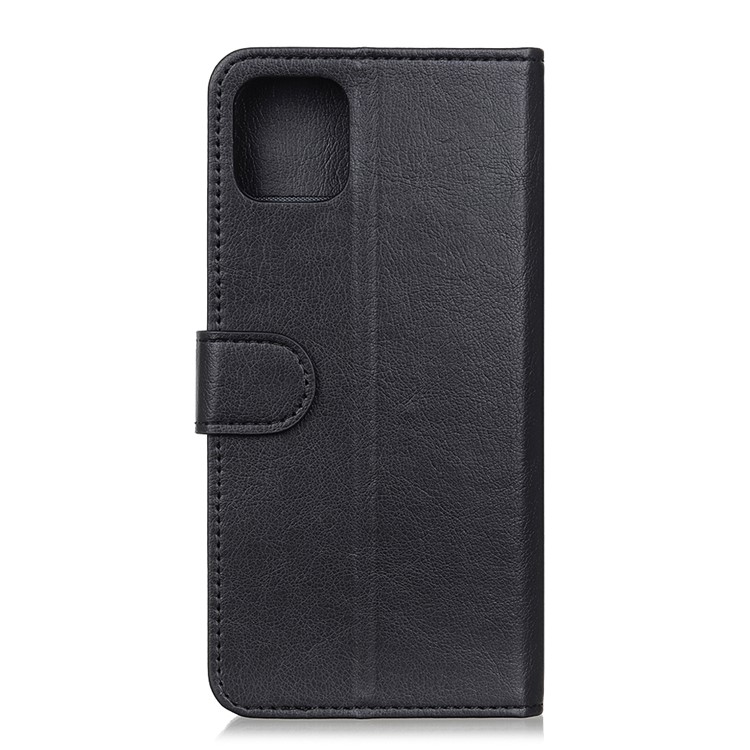 Shell Couro Lichia Carteira Superfície Suporte Para Samsung Galaxy A81 / Nota 10 Lite - Preto-6