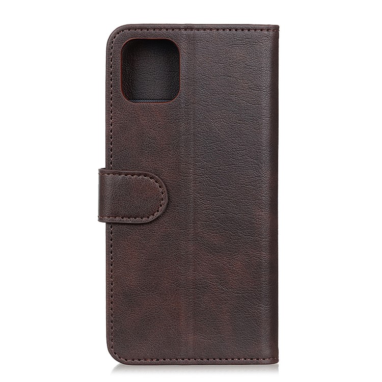 Litchi Surface Wallet Stand Leather Shell for Samsung Galaxy A81/Note 10 Lite - Coffee-6