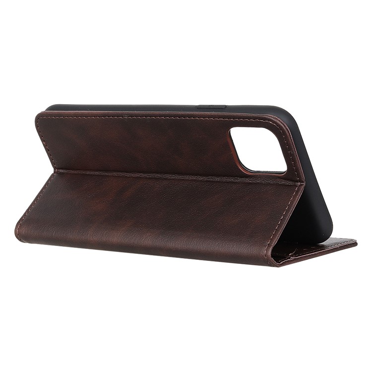 Litchi Surface Wallet Stand Leather Shell for Samsung Galaxy A81/Note 10 Lite - Coffee-7