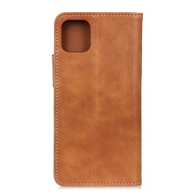 S Shape Wallet Leather Shell for Samsung Galaxy A81/Note 10 Lite - Brown-3