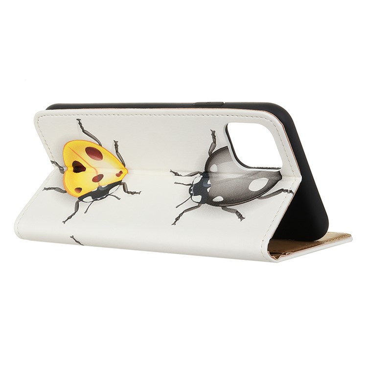 Pattern Printing Wallet PU Leather Cover for Samsung Galaxy A81/Note 10 Lite - Ladybugs-3