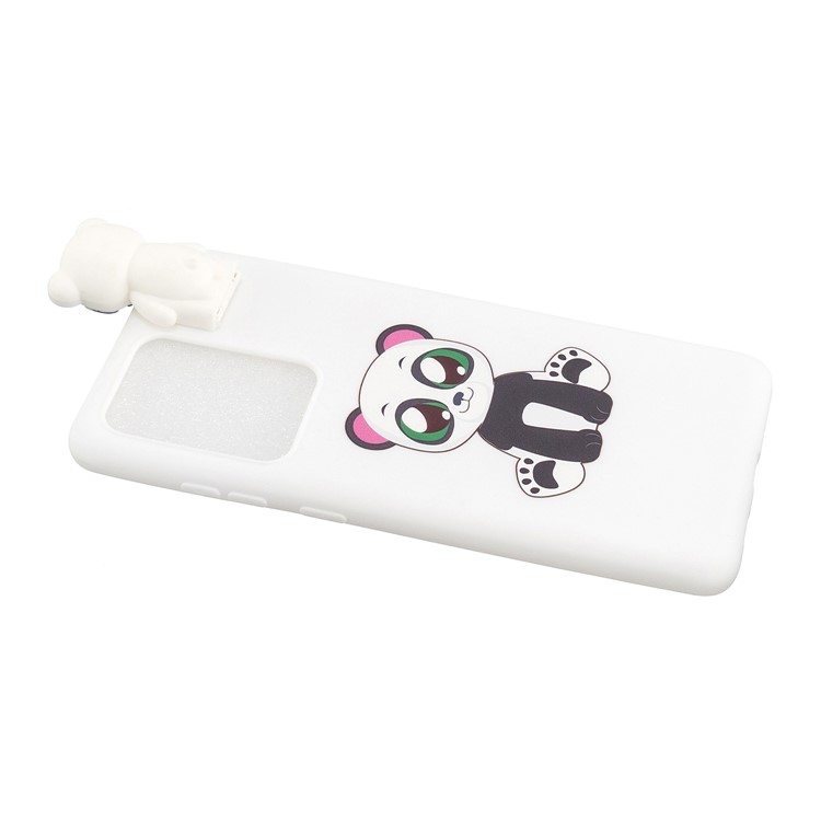 Foldable 3D Animal Doll Kickstand Pattern Printing TPU Case for Samsung Galaxy S20 Ultra - Baby Panda-4