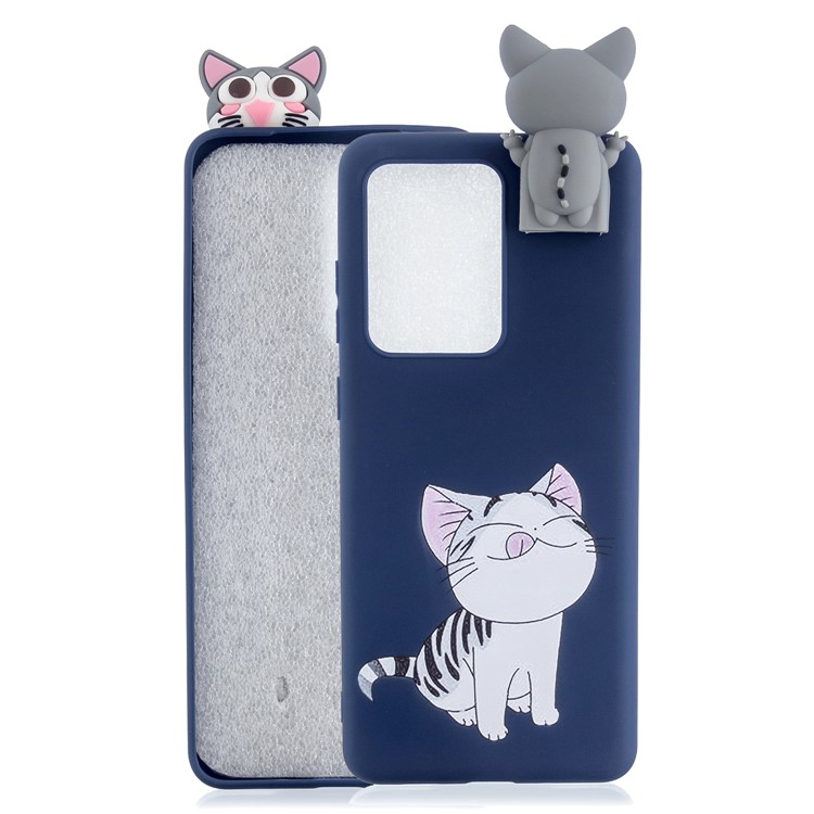 Pliable Impression Cas De TPU De Motif De Béquille De Poupée Animale 3D Pour Samsung Galaxy S11 Ainsi Que - Chat-1