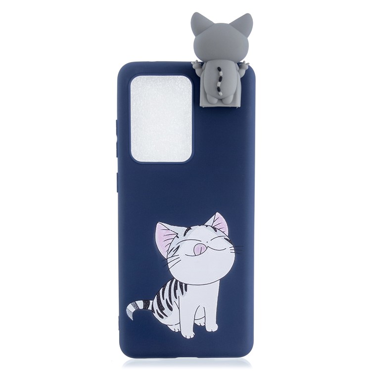 Pliable Impression Cas De TPU De Motif De Béquille De Poupée Animale 3D Pour Samsung Galaxy S11 Ainsi Que - Chat-2