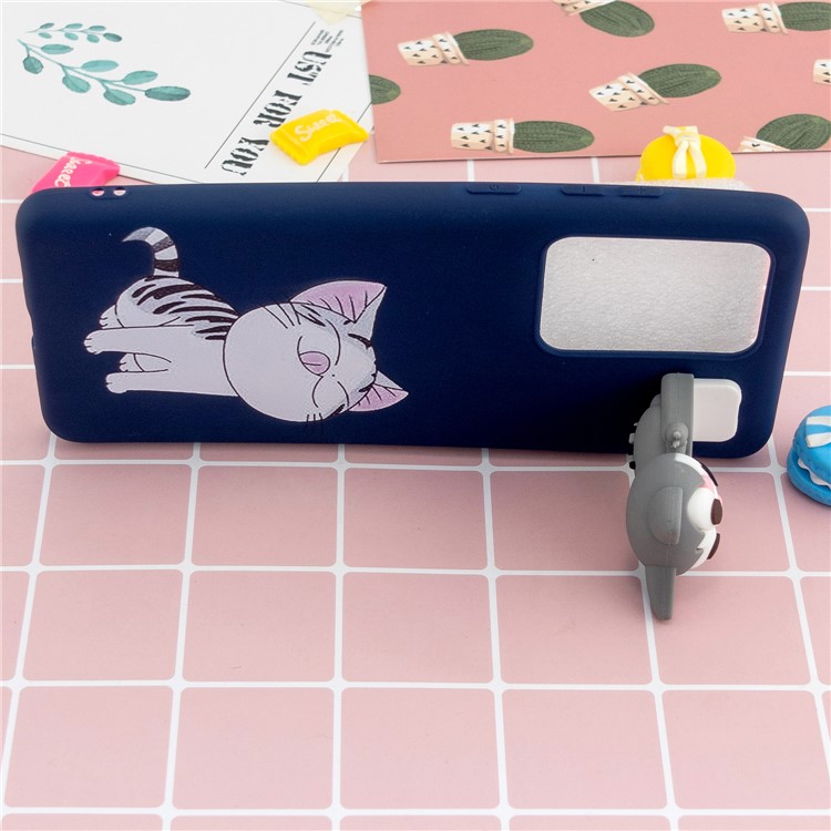 Pliable Impression Cas De TPU De Motif De Béquille De Poupée Animale 3D Pour Samsung Galaxy S11 Ainsi Que - Chat-6