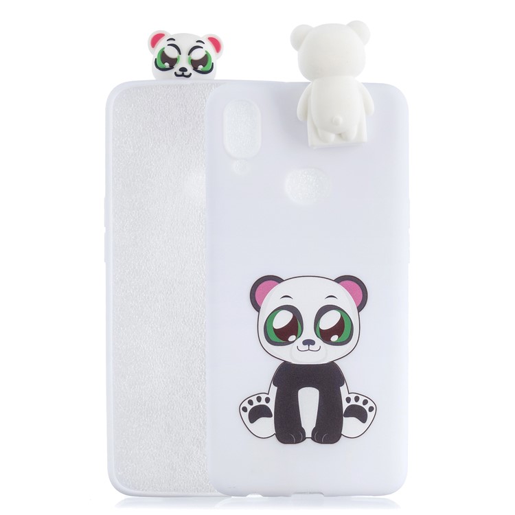 Foldable 3D Animal Doll Kickstand Pattern Printing TPU Shell for Samsung Galaxy A10s - Baby Bear-1
