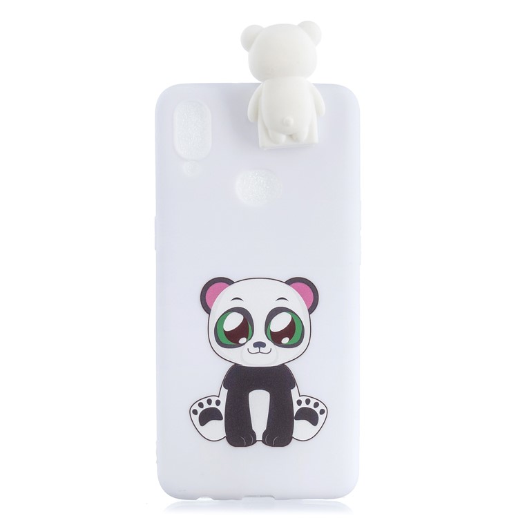Foldable 3D Animal Doll Kickstand Pattern Printing TPU Shell for Samsung Galaxy A10s - Baby Bear-2