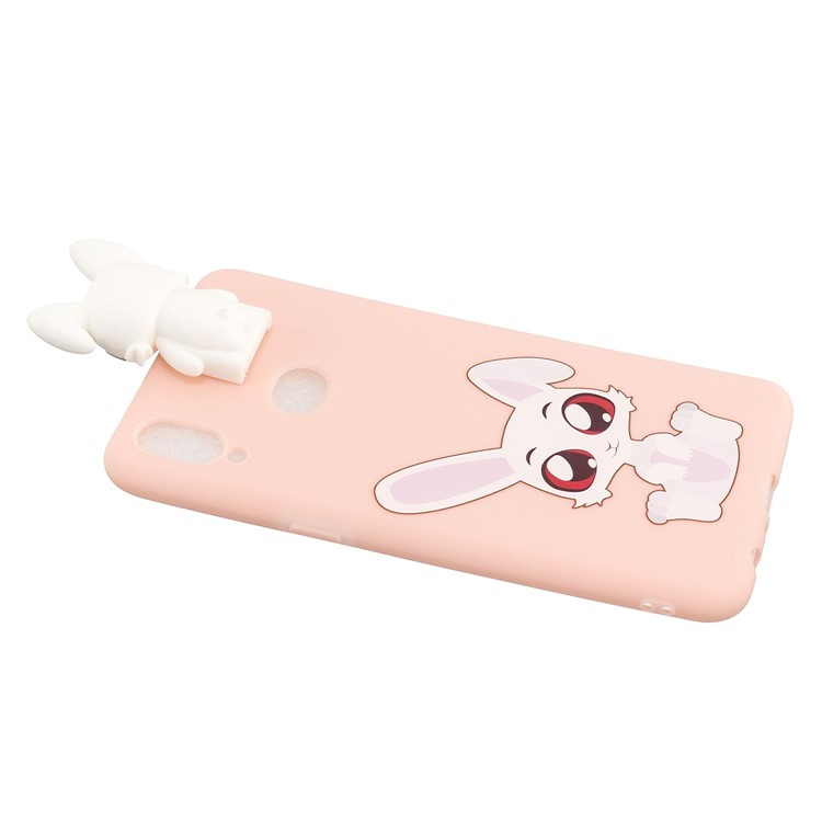 Foldable 3D Animal Doll Kickstand Pattern Printing TPU Shell for Samsung Galaxy A10s - Rabbit-4