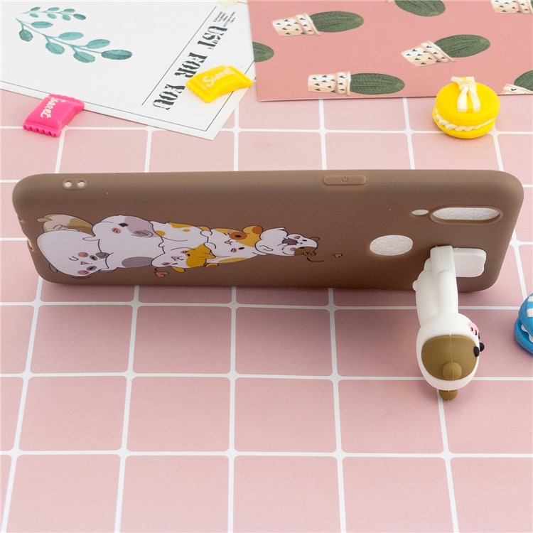 Foldable 3D Animal Doll Kickstand Pattern Printing TPU Shell for Samsung Galaxy A10s - Squirrels-6