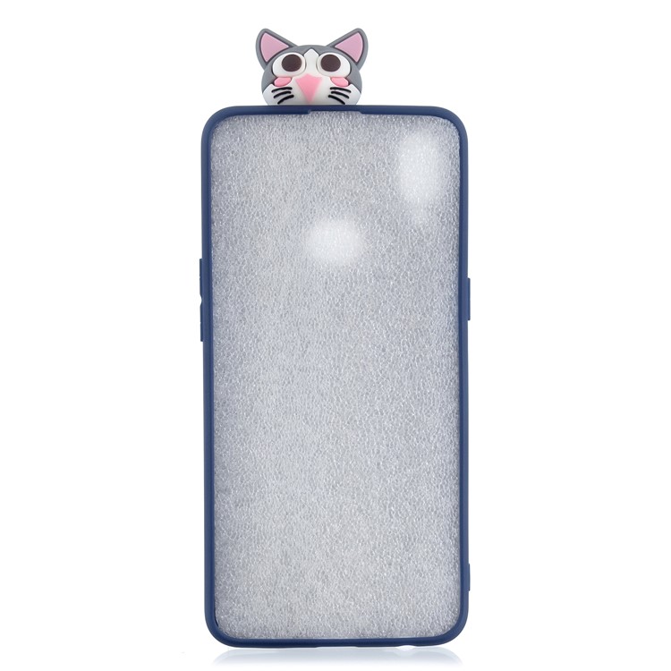 Foldable 3D Animal Doll Kickstand Pattern Printing TPU Shell for Samsung Galaxy A10s - Cat-3