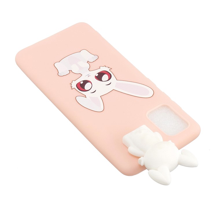3D Animal Doll Kickstand Pattern Printing TPU Phone Cover for Samsung Galaxy A51 - Rabbit-5