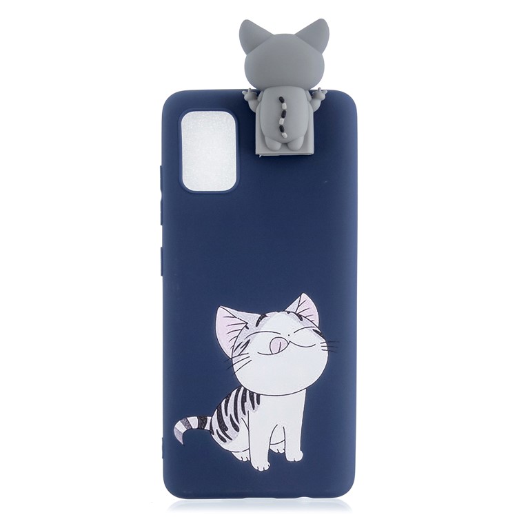 3D Animal Doll Kickstand Pattern Printing TPU Phone Cover for Samsung Galaxy A51 - Cat-2