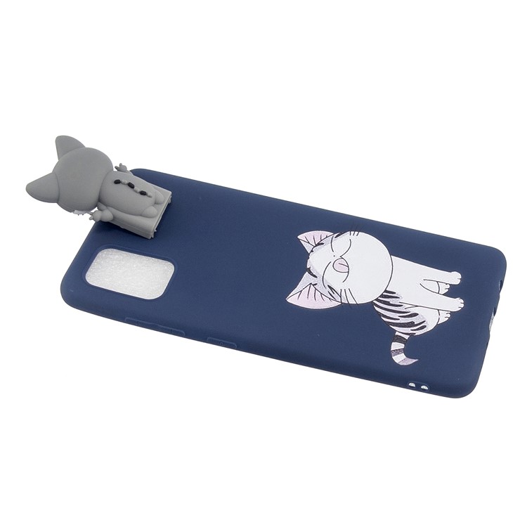 3D Animal Doll Kickstand Pattern Printing TPU Phone Cover for Samsung Galaxy A51 - Cat-4