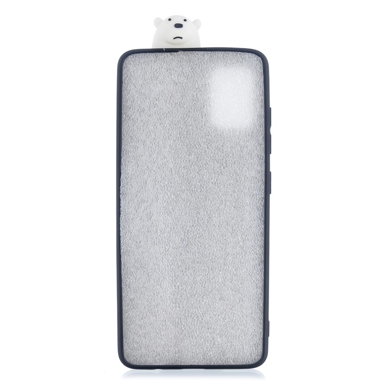 3D Animal Doll Kickstand Pattern Printing TPU Casing for Samsung Galaxy S20 - White Bear Eating-3
