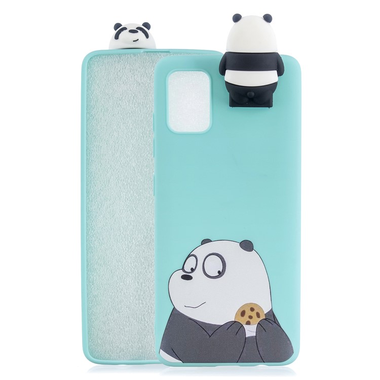 3D Animal Doll Kickstand Pattern Printing TPU Casing for Samsung Galaxy S20 - Panda Eating-1