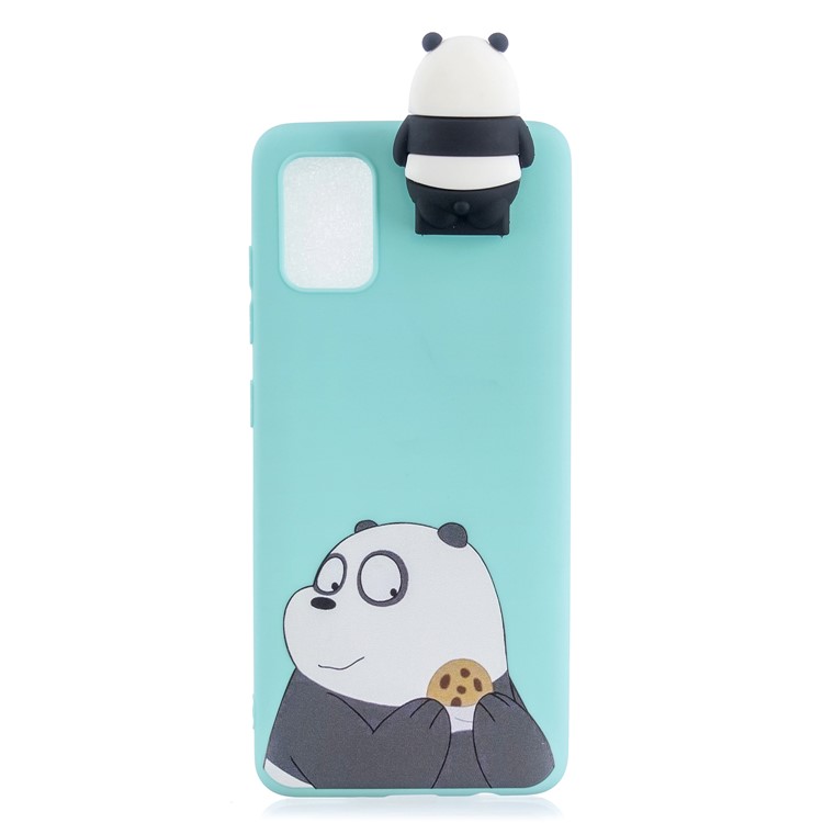 3D Animal Doll Kickstand Pattern Printing TPU Casing for Samsung Galaxy S20 - Panda Eating-2