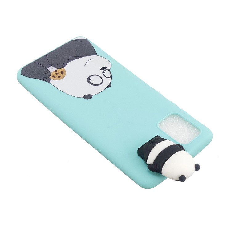3D Animal Doll Kickstand Pattern Printing TPU Casing for Samsung Galaxy S20 - Panda Eating-5