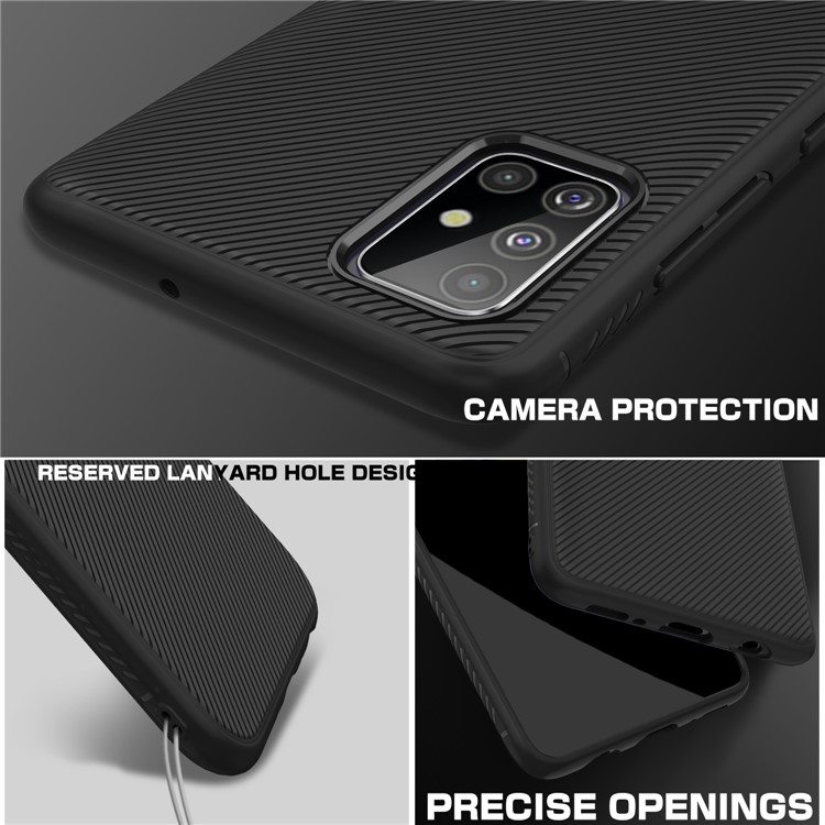 LENUO Twill Texture TPU Back Case for Samsung Galaxy A51 - Black-4