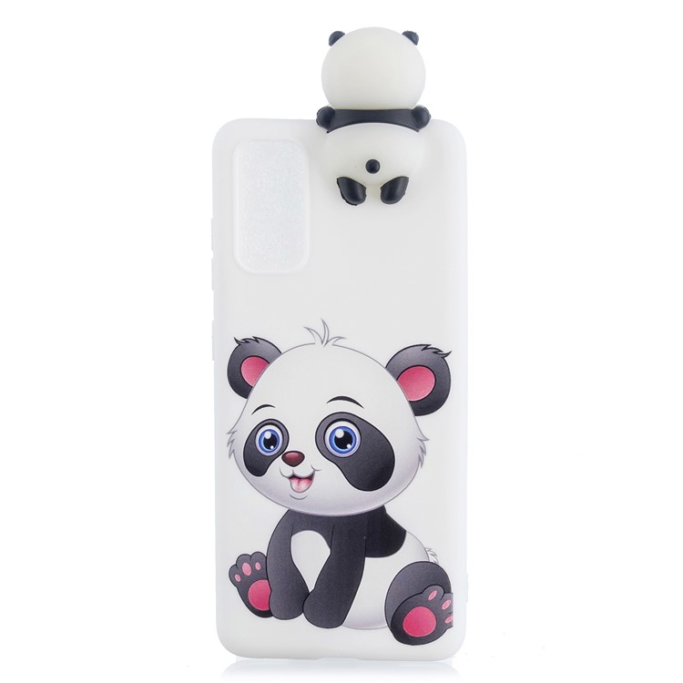 3D Animal Doll Decor Soft TPU Cover for Samsung Galaxy S20 - Panda Sitting-3