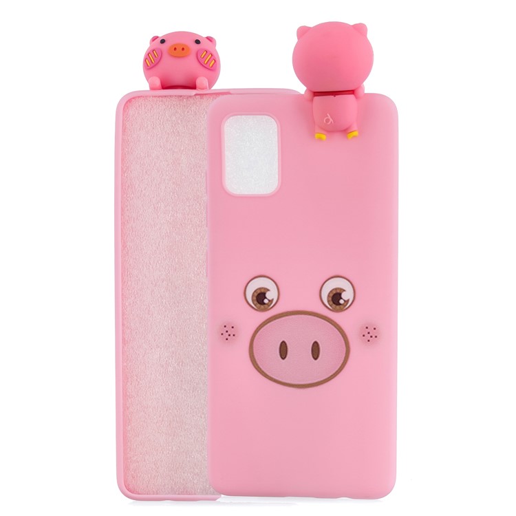3D Animal Doll Decor Soft TPU Cover for Samsung Galaxy S20 - Pig-2