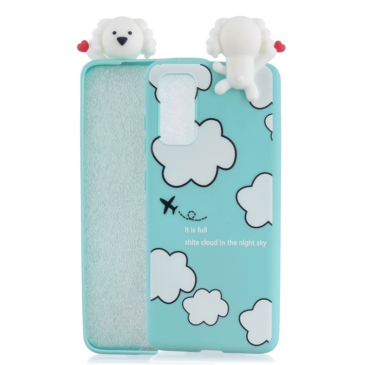 3D Animal Doll Decor Soft TPU Cover for Samsung Galaxy S20 - Sky Clouds-2