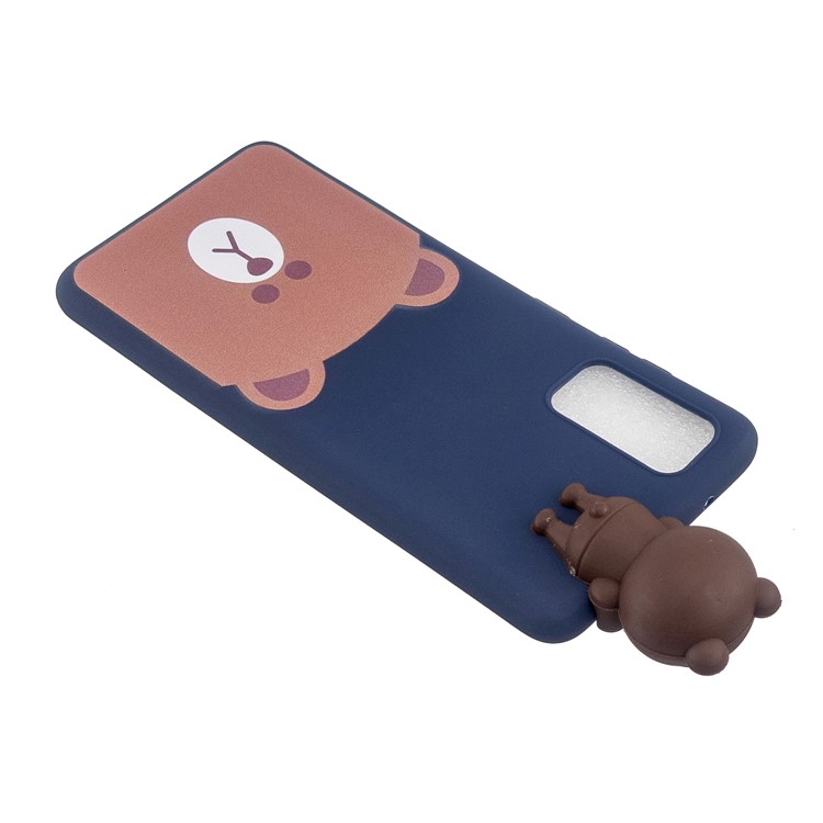 3D Animal Doll Decor Soft TPU Cover for Samsung Galaxy S20 - Brown Bear-6
